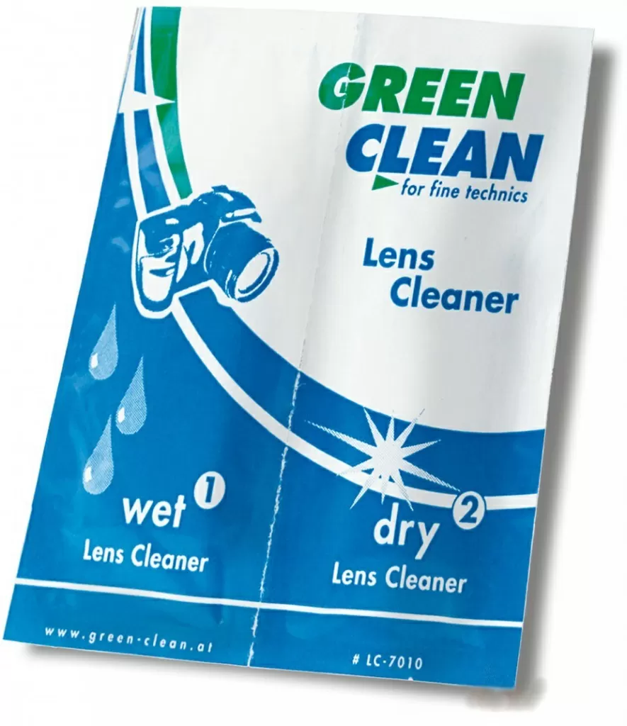 Пара одноразовых салфеток Green Clean для чистки оптики